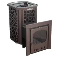 печь для бани сталь-мастер hard 18l панорама со стеклом закр каменка дровяная #
