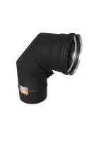 колено феррум угол 90° нержавеющее (430/0,8мм) ф150 с ревизией черный 