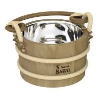 ведро sawo 321-md, 2 л, с нержавеющей вставкой, кедр