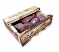 камень для бани кварцит малиновый шлифованный 10кг ящик