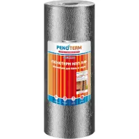 теплоизоляция для бань и саун пенотерм нпп лф 02мм, 1,2*12,5 м.п. (15 м.кв.), фольга, серый