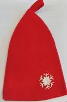 шапка для бани снежинка, красная, никитинская мануфактура