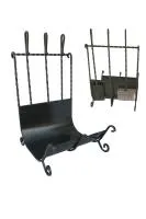 дровница с тремя предметами черная (щетка, совок, кочерга) банный эксперт