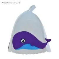 шапка банная с аппликацией "кит"