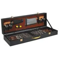 набор шампуров узбекский с аксессуарами в чемодане элит средний