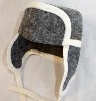 шапка для бани ушанка финская, серая, жар-банька