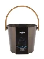 ведро sawo 5л, tammer-tukku rento алюминиевое с бамбуковой ручкой, какао